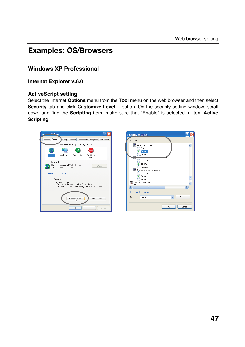 Examples: os/browsers | Sanyo POA-LN01 User Manual | Page 47 / 52