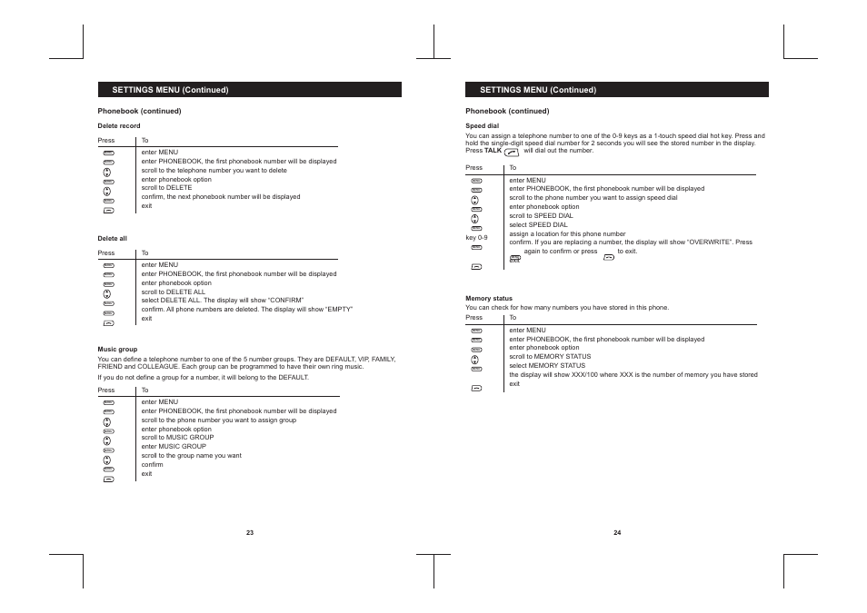 Settings menu (continued) | Sanyo CLT-D6222 User Manual | Page 13 / 22