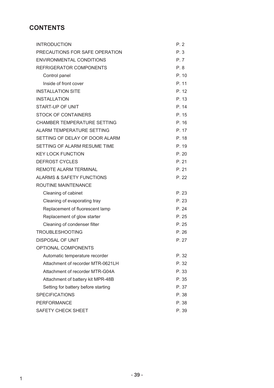 Sanyo MPR-1411R User Manual | Page 2 / 41