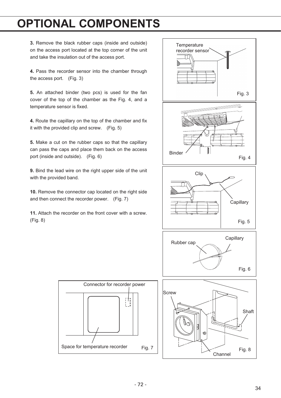 Optional components | Sanyo MPR-1411R User Manual | Page 35 / 41