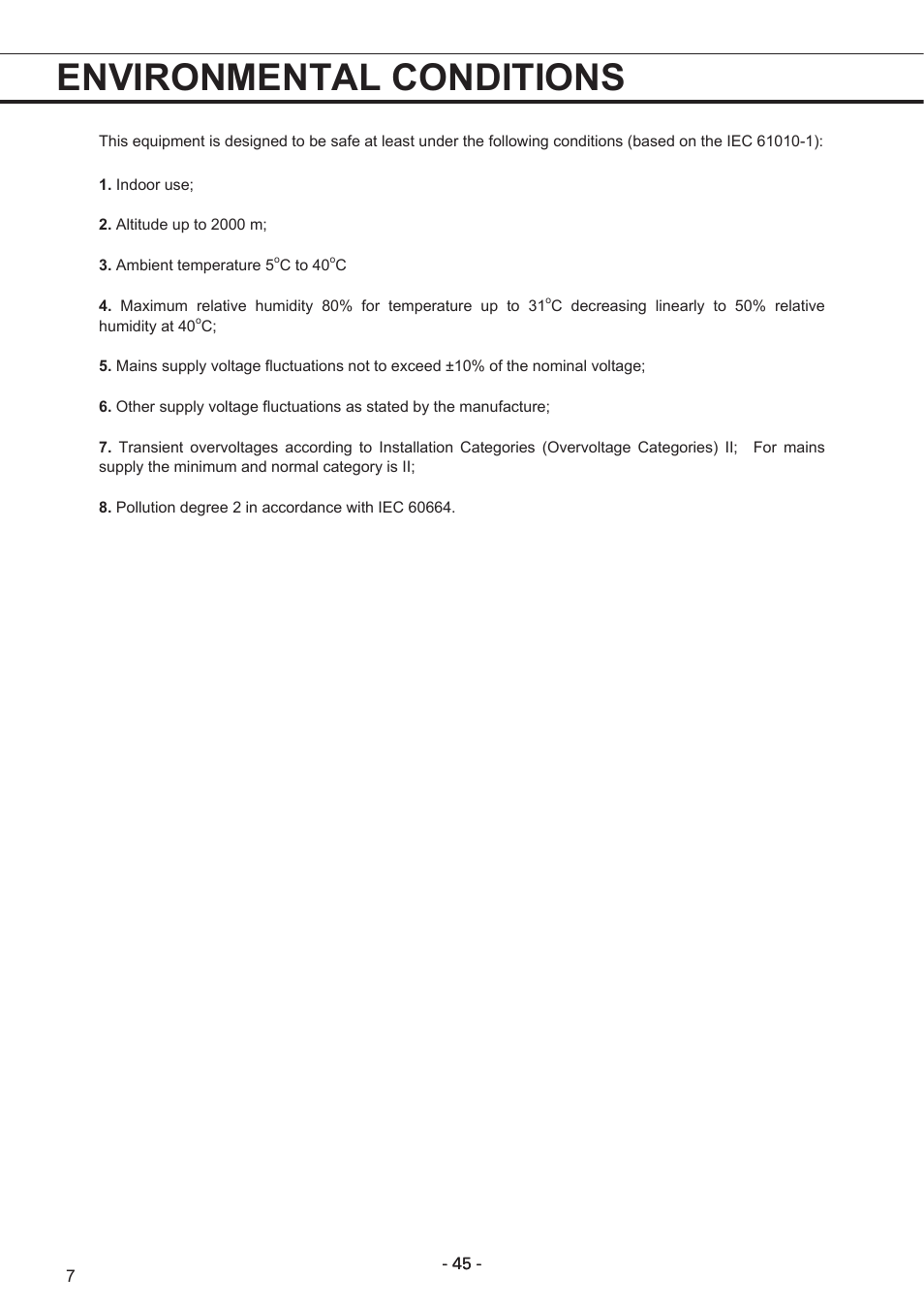 Environmental conditions | Sanyo MPR-1411R User Manual | Page 8 / 41