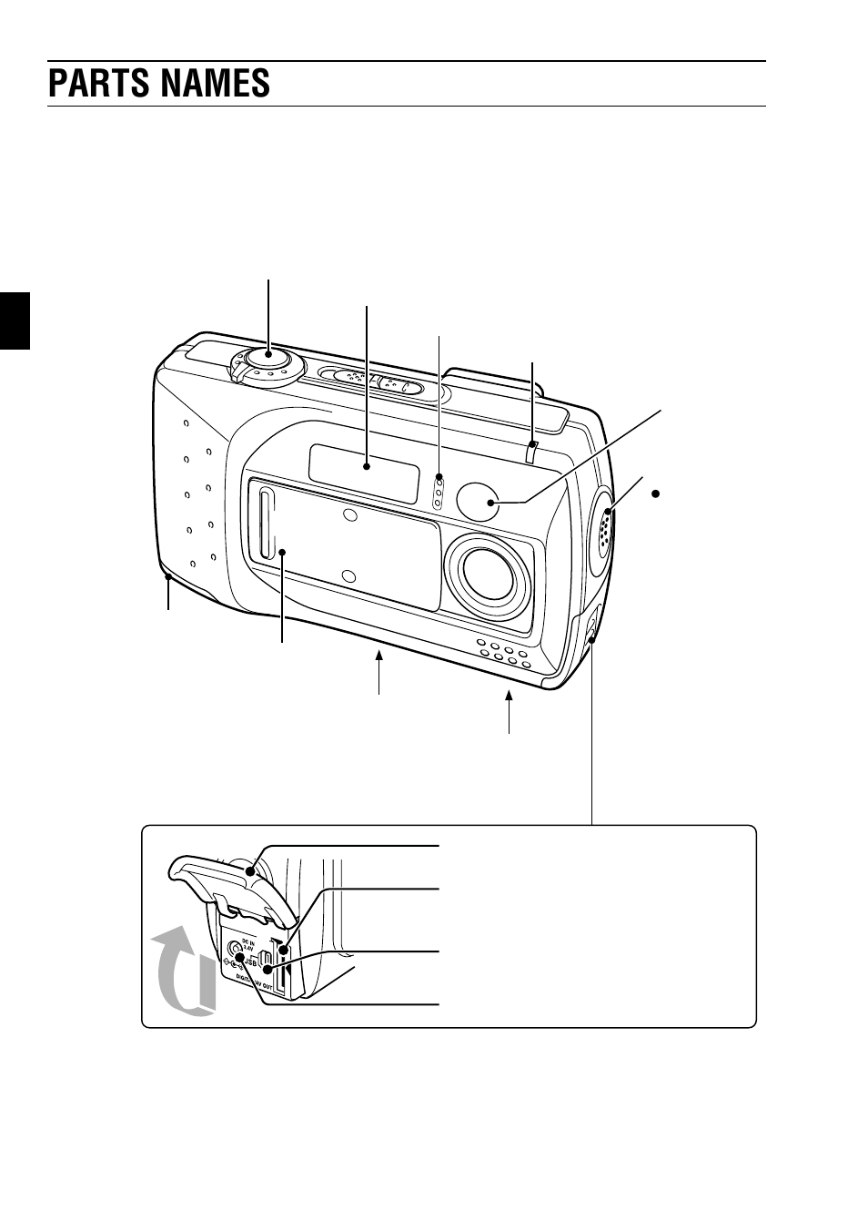 Parts names | Sanyo VPC-SX550EX User Manual | Page 22 / 52