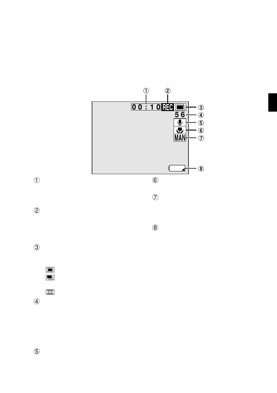 Shooting status display area | Sanyo VPC-SX550EX User Manual | Page 37 / 52