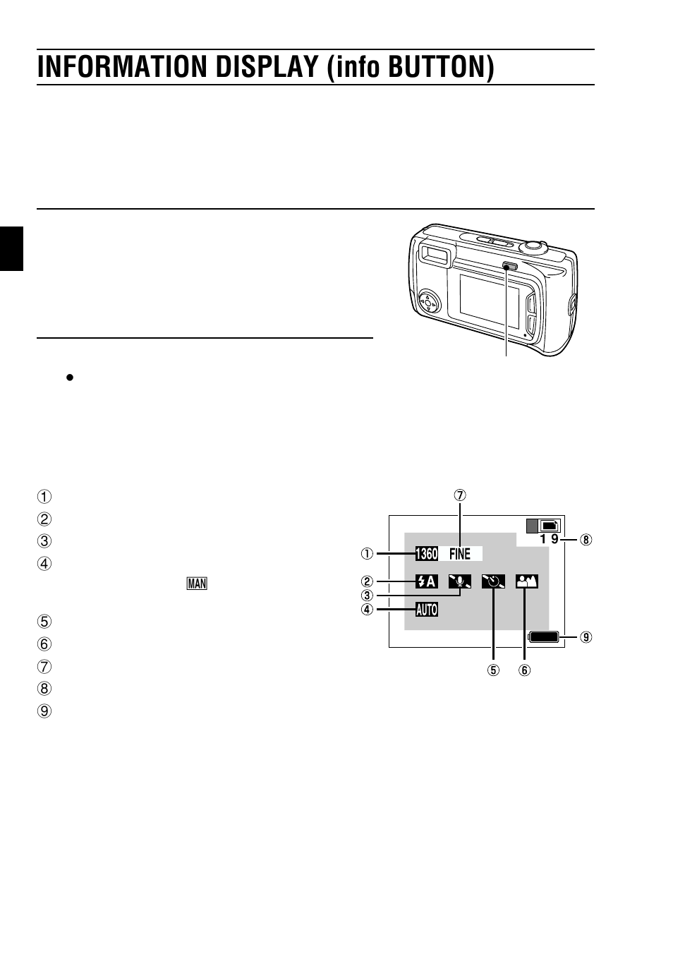 Information display (info button), Information screen during shooting 1 | Sanyo VPC-SX550EX User Manual | Page 40 / 52