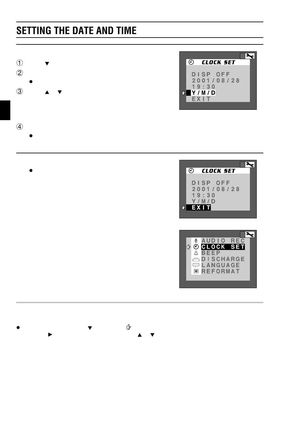 Setting the date and time | Sanyo VPC-SX550EX User Manual | Page 46 / 52