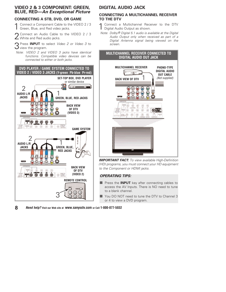 Sanyo Vizzon DP50747 User Manual | Page 8 / 52