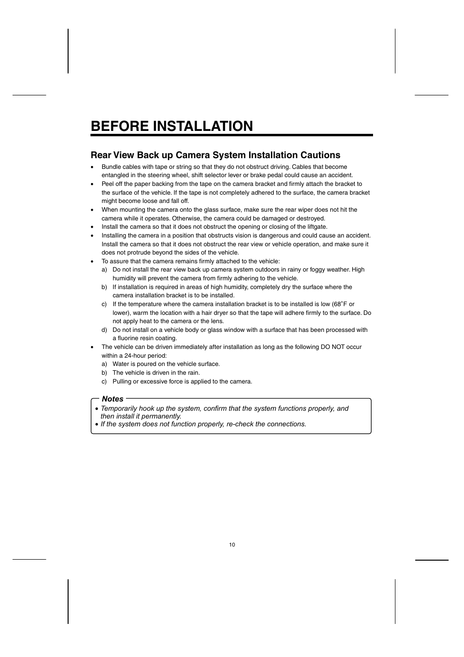 Before installation | Sanyo CCA-BC200 User Manual | Page 11 / 24