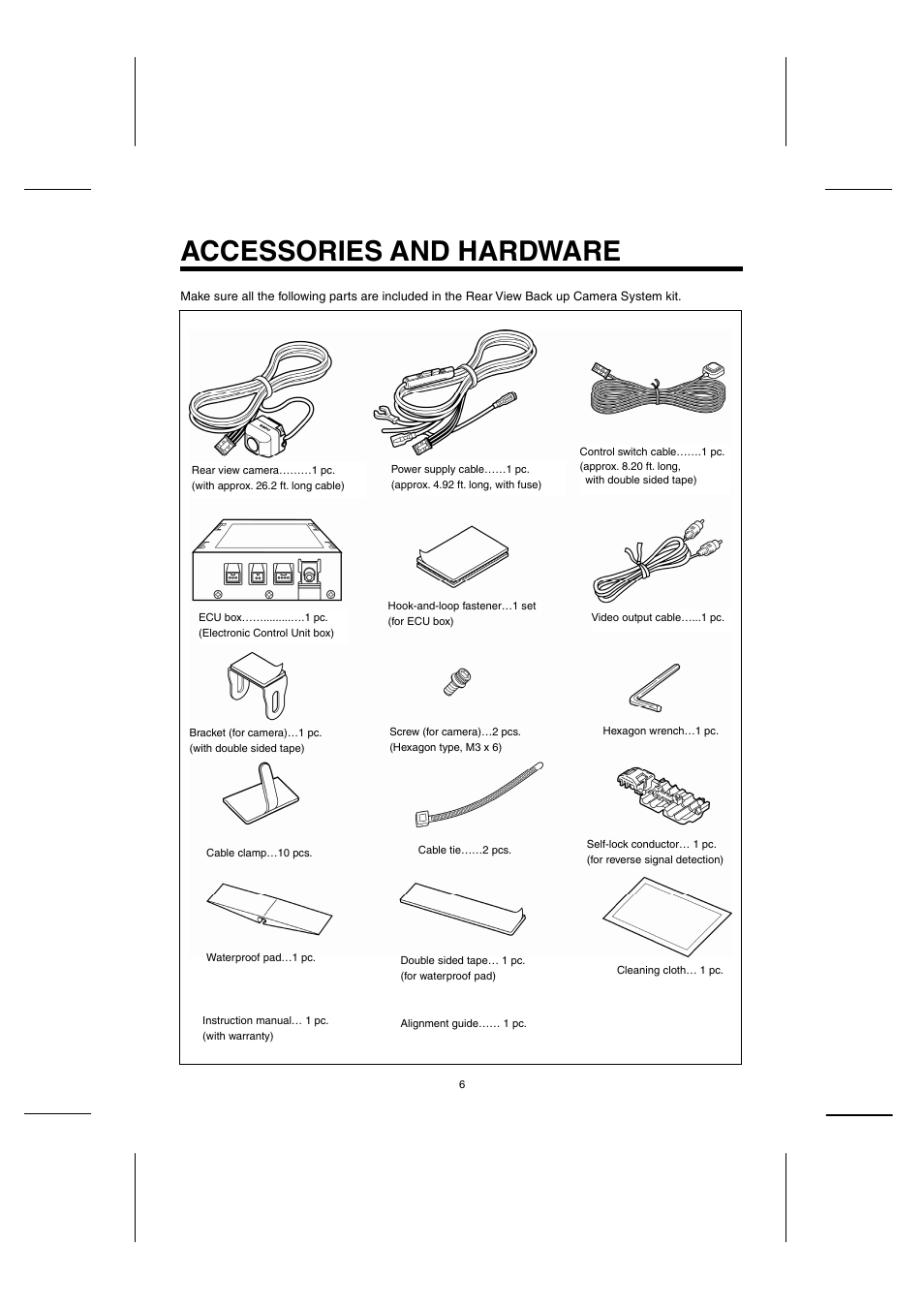 Accessories and hardware | Sanyo CCA-BC200 User Manual | Page 7 / 24