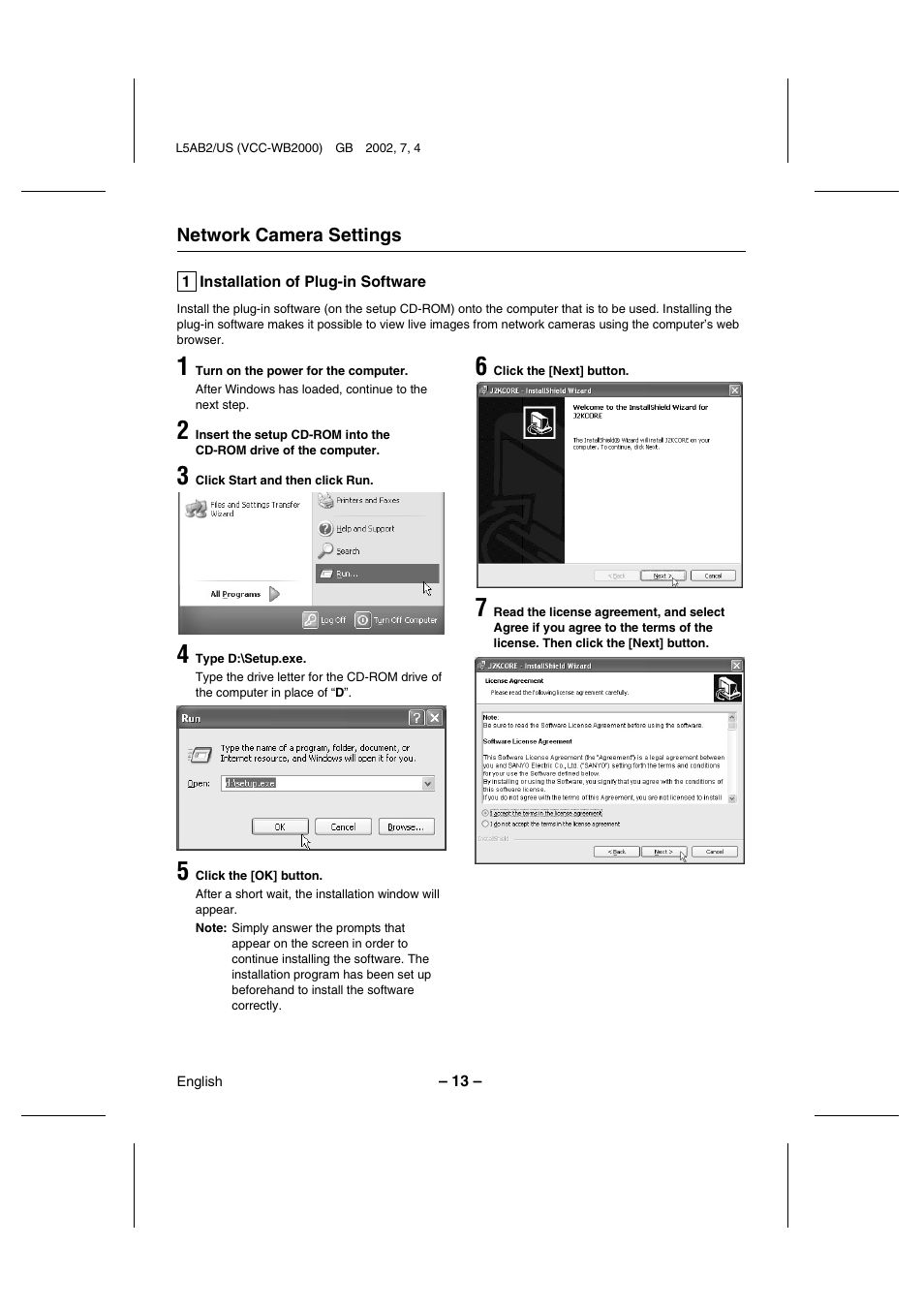 Sanyo VCC-WB2000 User Manual | Page 14 / 52