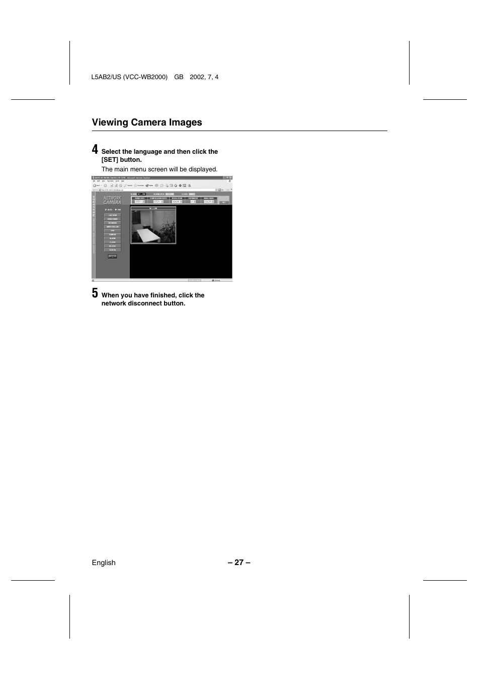 Sanyo VCC-WB2000 User Manual | Page 28 / 52