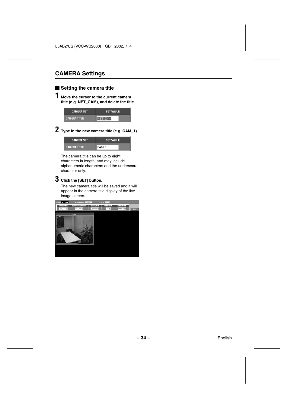 Sanyo VCC-WB2000 User Manual | Page 35 / 52