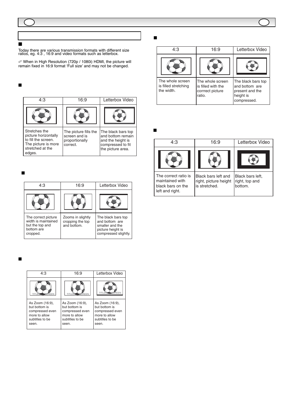 Opera, Opera tion tion, Selecting of picture size | Sanyo CE42WPX1 User Manual | Page 11 / 76