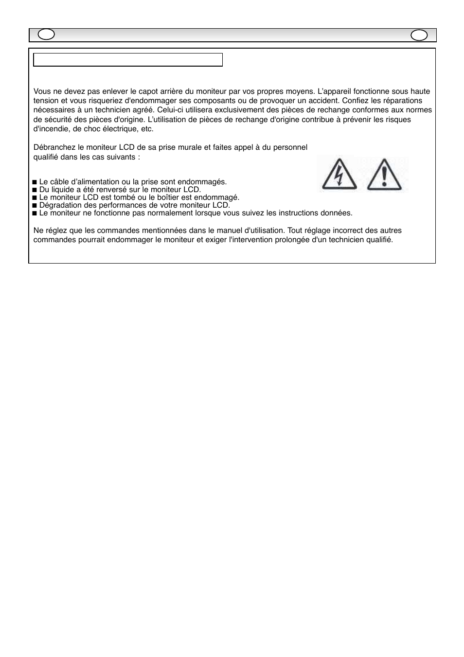 Entretien | Sanyo CE42WPX1 User Manual | Page 15 / 76