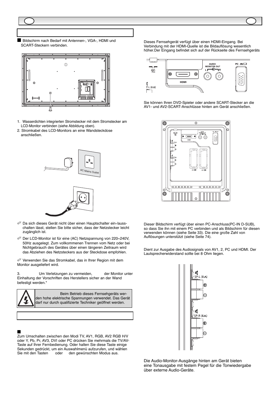 Anschluss | Sanyo CE42WPX1 User Manual | Page 28 / 76