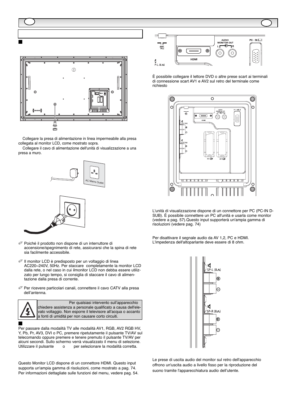 Inst, Inst allazione allazione | Sanyo CE42WPX1 User Manual | Page 52 / 76