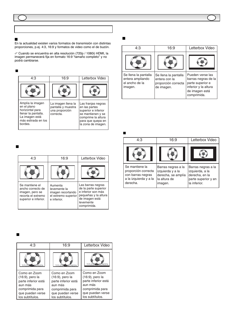 Funcionamient, Funcionamient o o, Selección del tamaño de imagen | Sanyo CE42WPX1 User Manual | Page 71 / 76