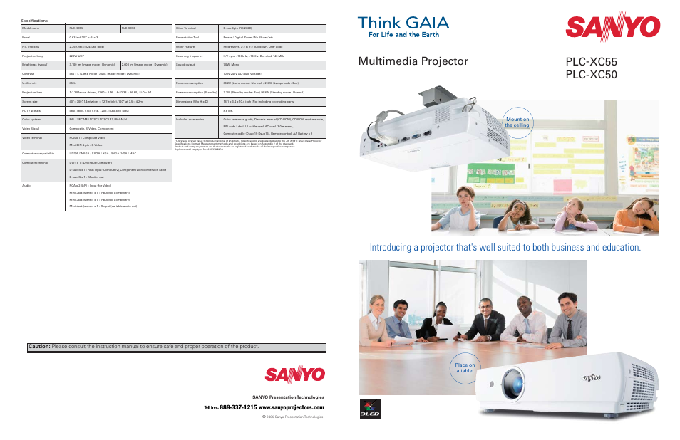 Sanyo PLC-XC55 User Manual | 2 pages