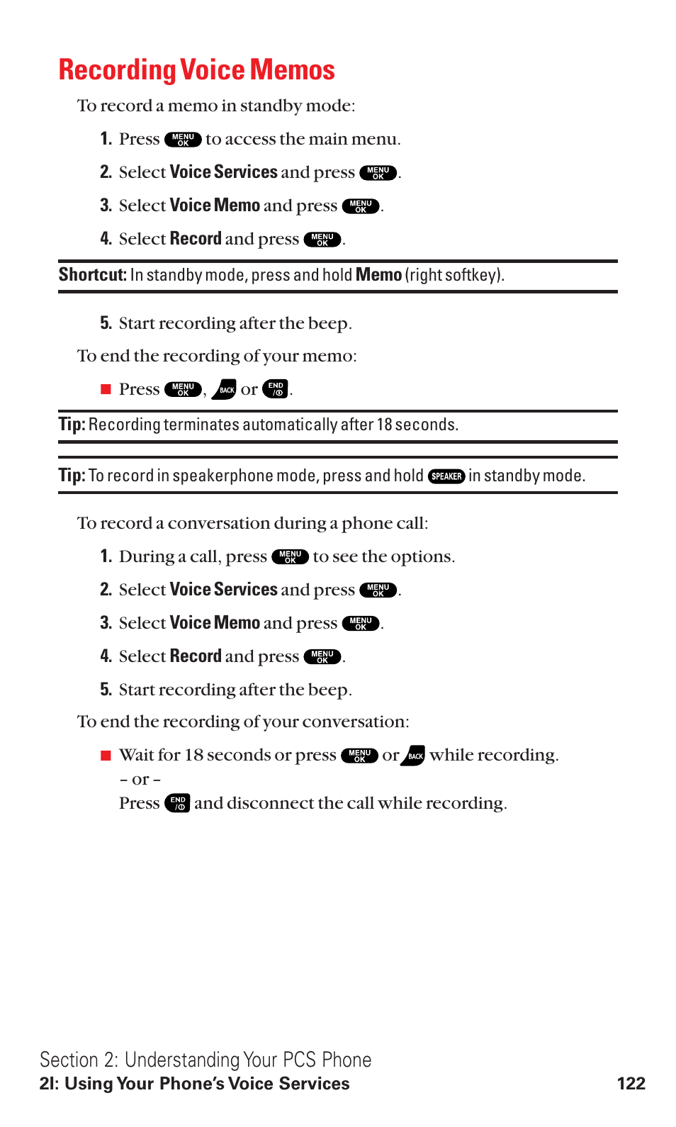 Recording voice memos | Sanyo RL2500 User Manual | Page 133 / 205