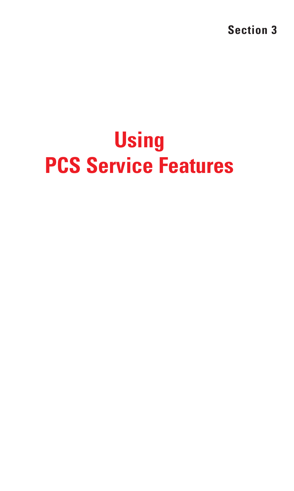 Section 3: using pcs service features, Using pcs service features | Sanyo RL2500 User Manual | Page 139 / 205