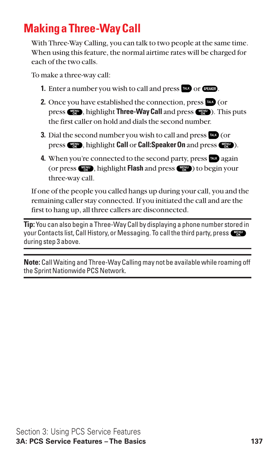 Making a three-way call | Sanyo RL2500 User Manual | Page 148 / 205