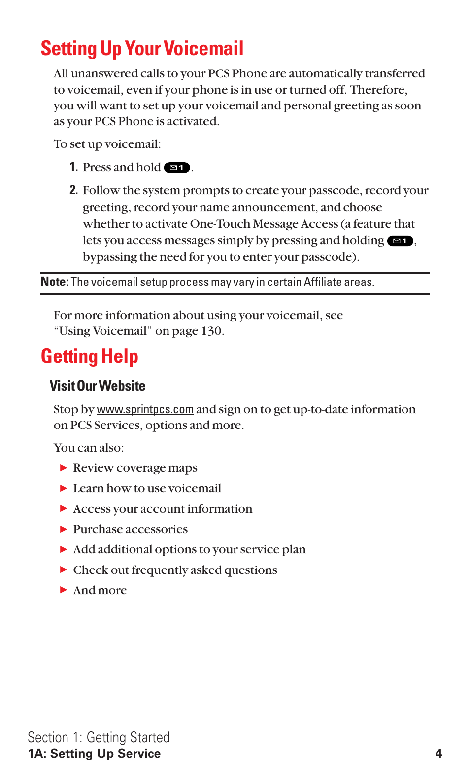 Setting up your voicemail, Getting help, Visit our website | Sanyo RL2500 User Manual | Page 15 / 205