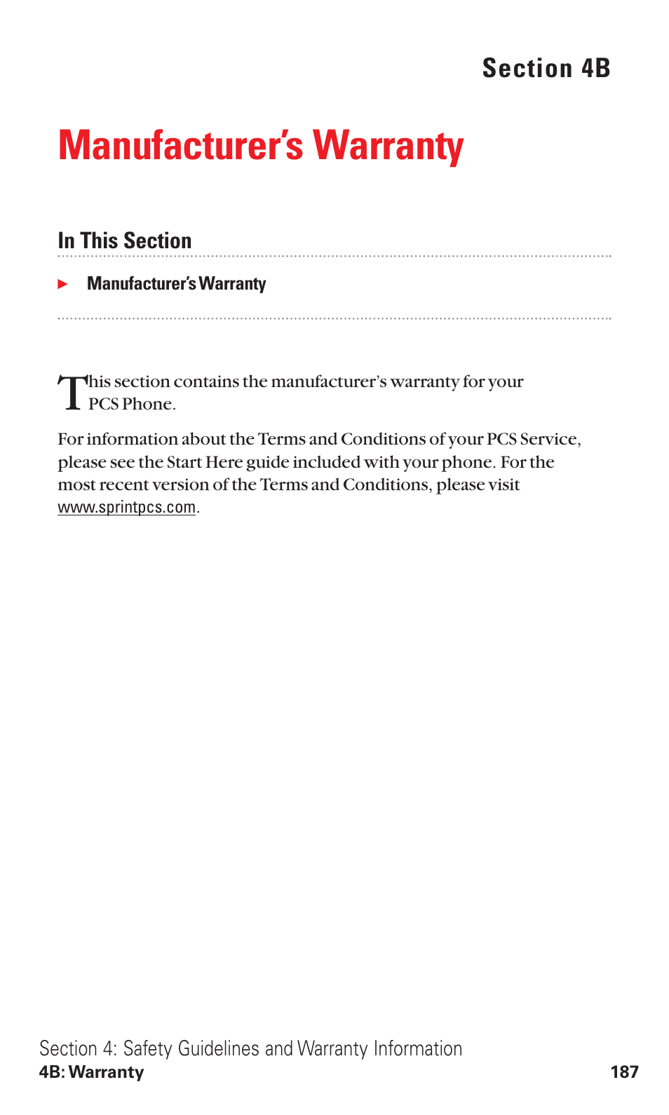 4b. manufacturer’s warranty, Manufacturer’s warranty | Sanyo RL2500 User Manual | Page 198 / 205