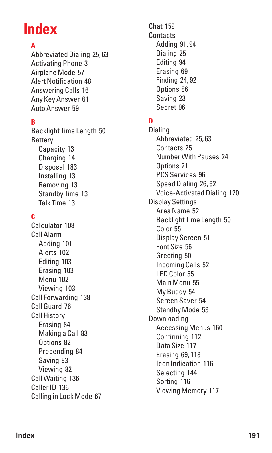 Index | Sanyo RL2500 User Manual | Page 202 / 205