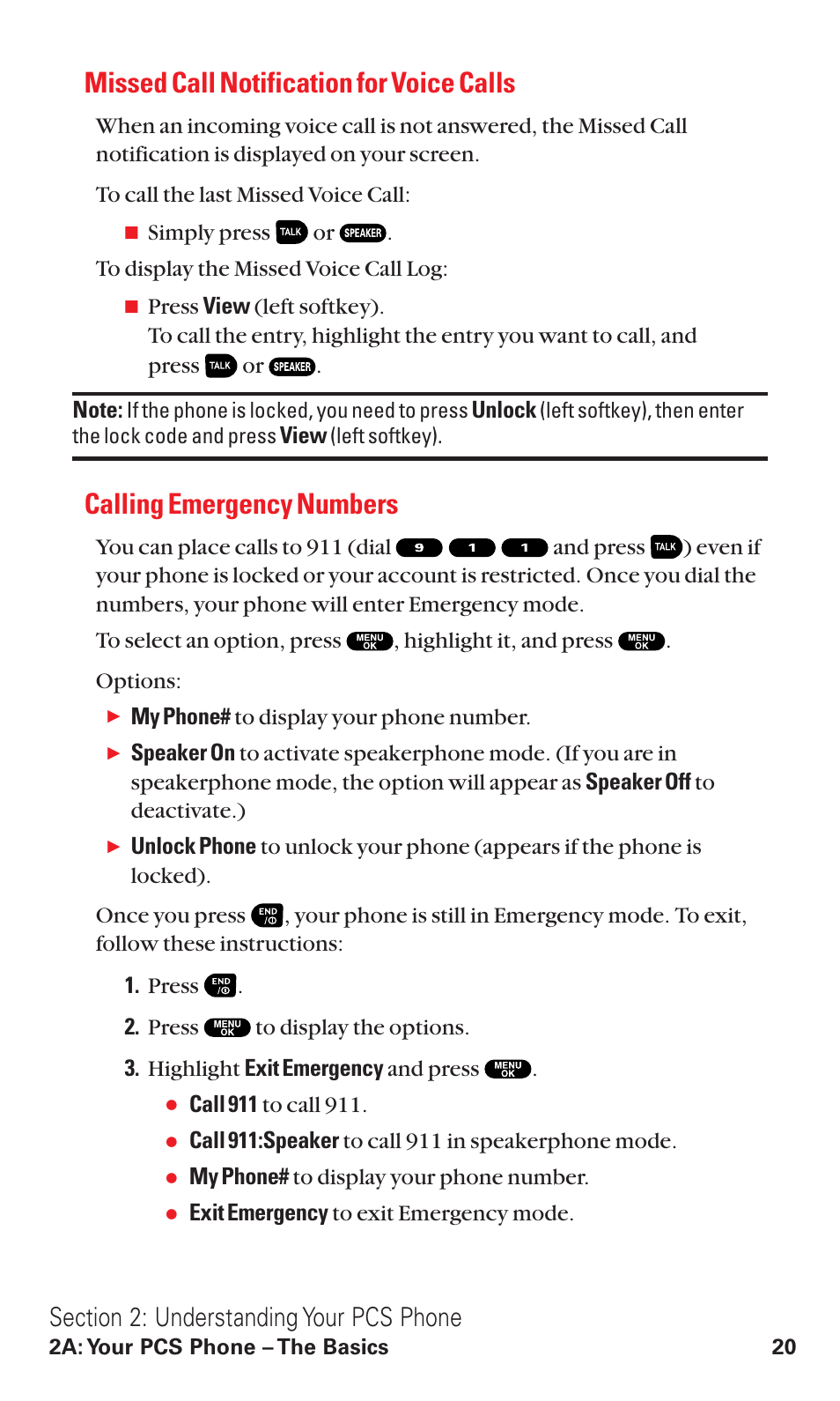 Missed call notification for voice calls, Calling emergency numbers | Sanyo RL2500 User Manual | Page 31 / 205