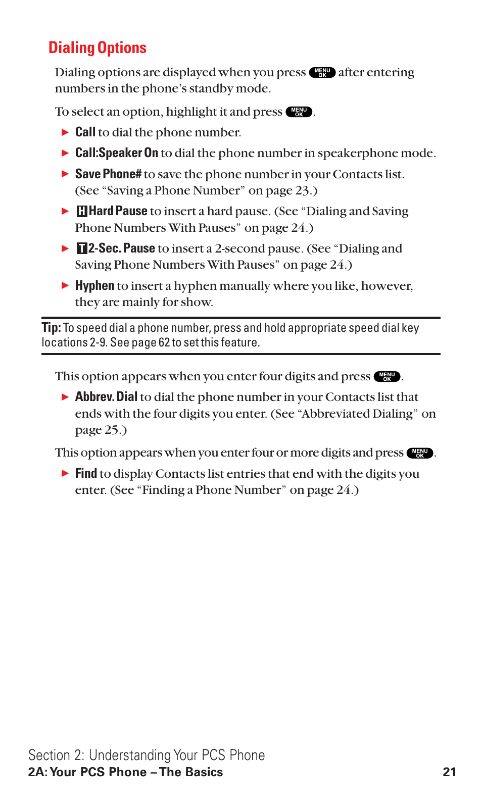 Dialing options | Sanyo RL2500 User Manual | Page 32 / 205