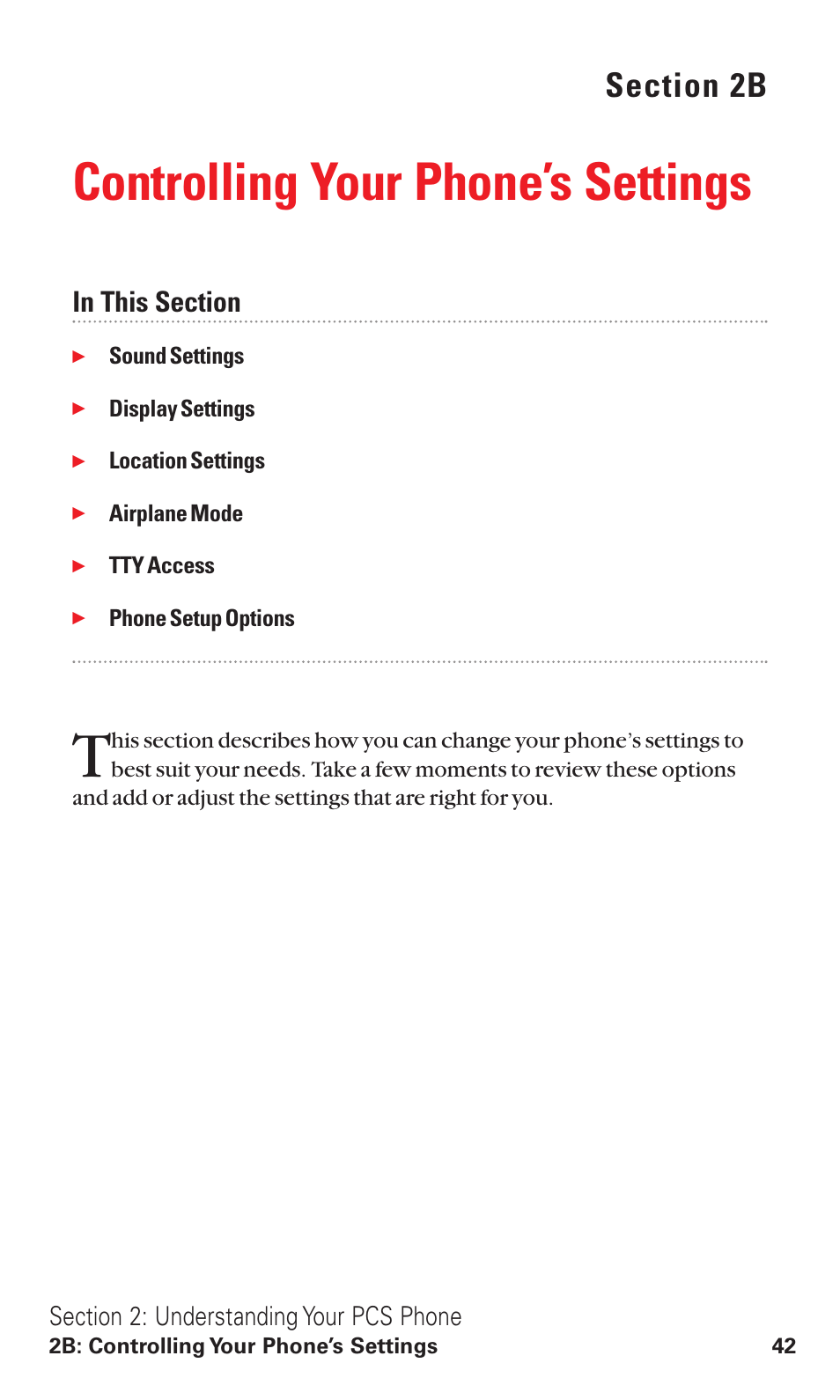 2b. controlling your phone’s settings, Controlling your phone’s settings | Sanyo RL2500 User Manual | Page 53 / 205