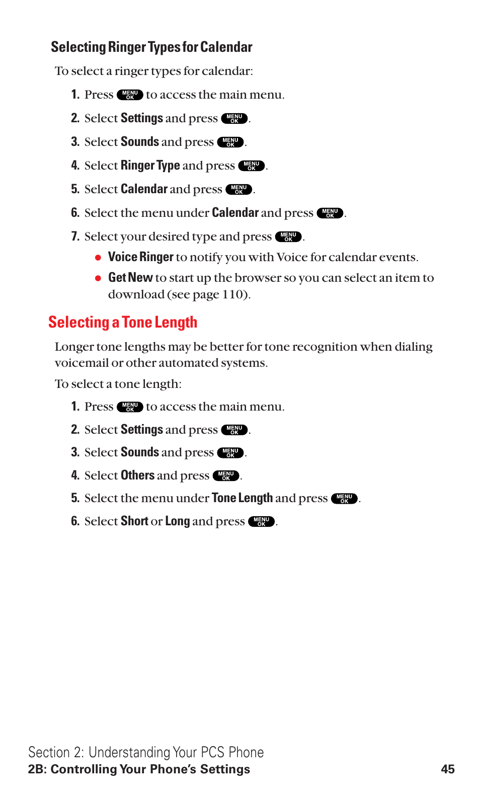Selecting a tone length | Sanyo RL2500 User Manual | Page 56 / 205