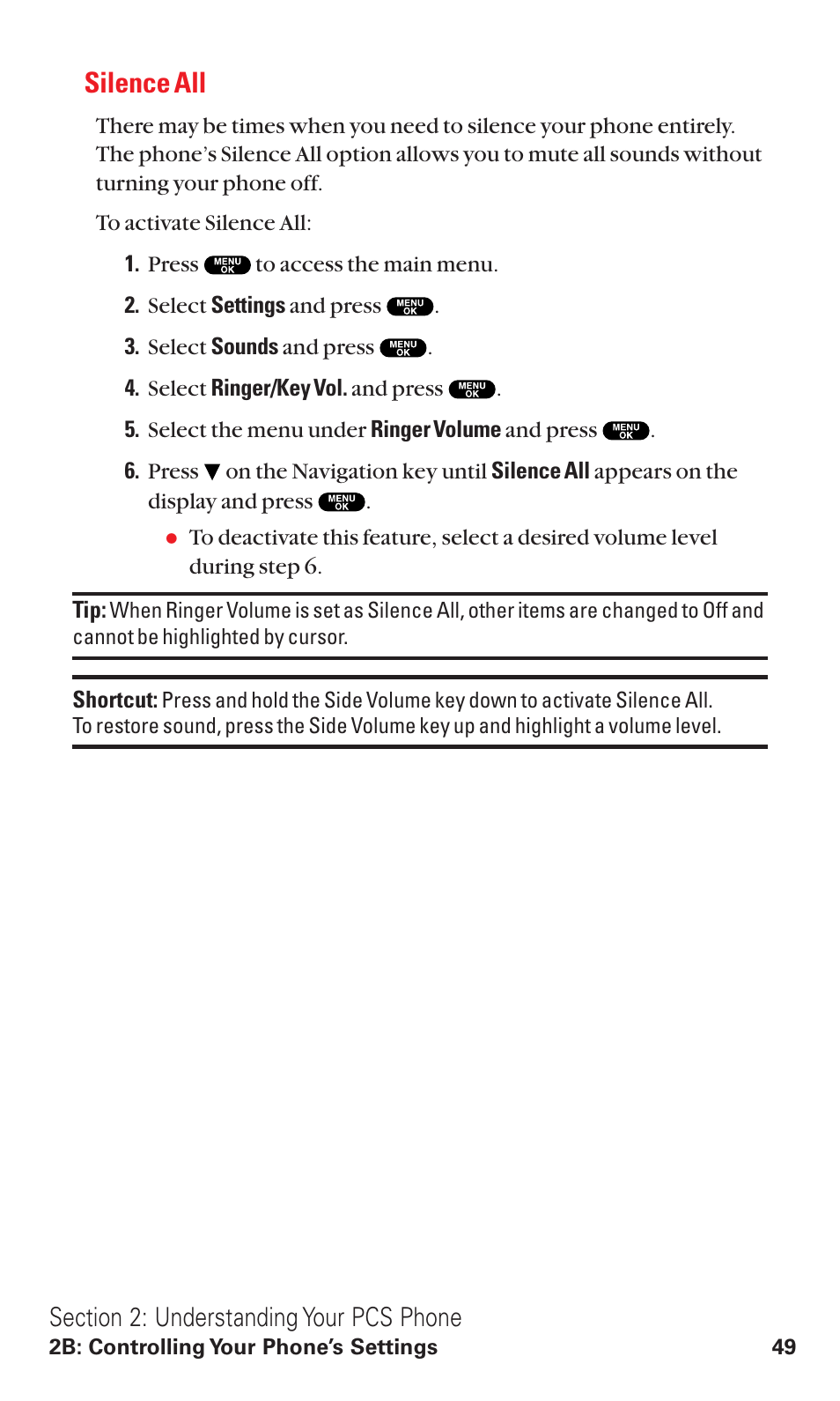 Silence all | Sanyo RL2500 User Manual | Page 60 / 205