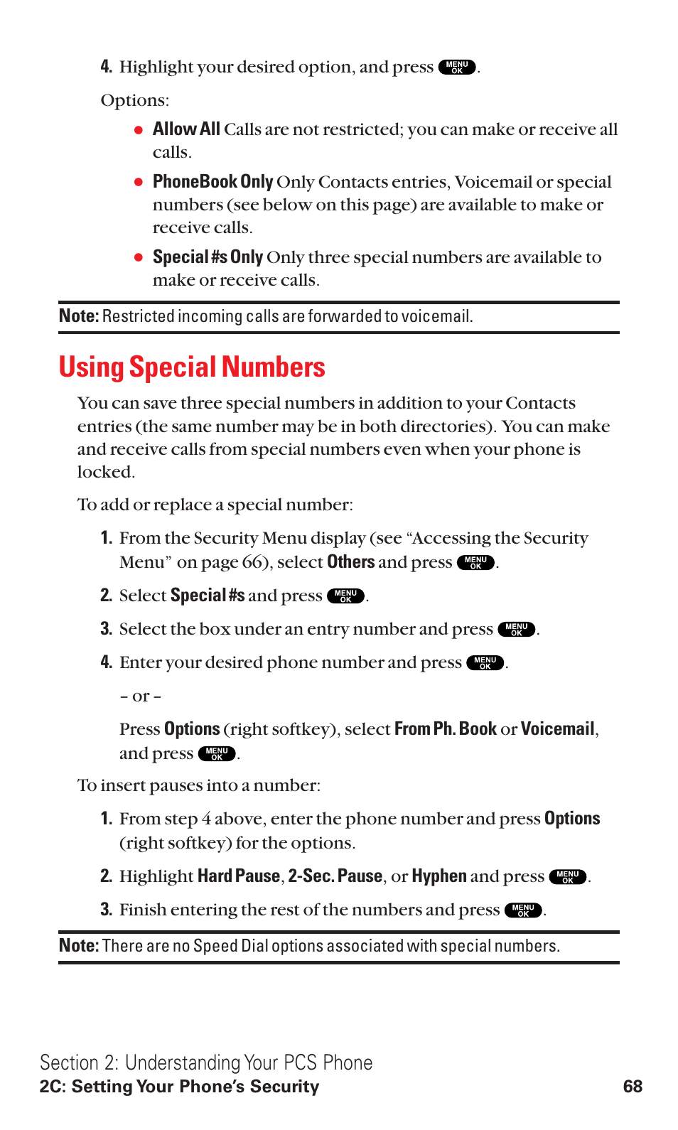 Using special numbers | Sanyo RL2500 User Manual | Page 79 / 205