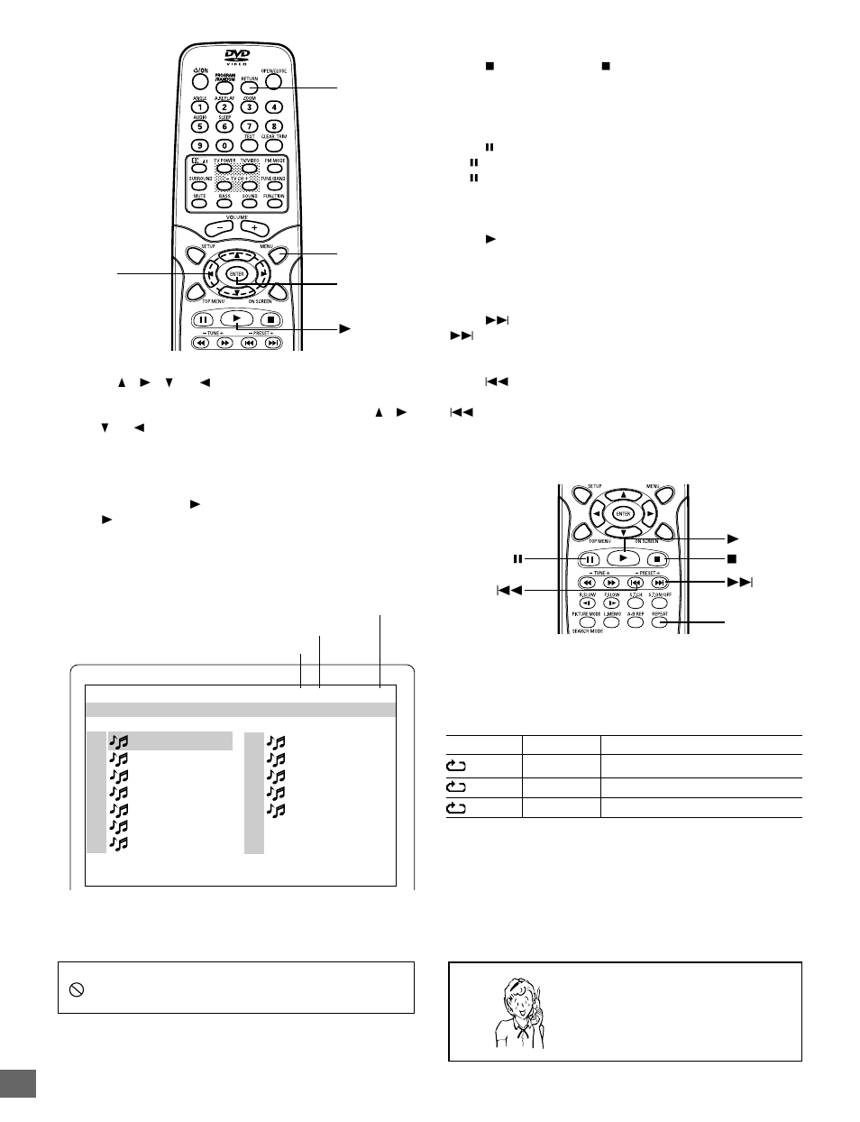 Stopping playback, Pause, File skip | Repeat playback, Need help? call | Sanyo DWM-2500 User Manual | Page 30 / 42