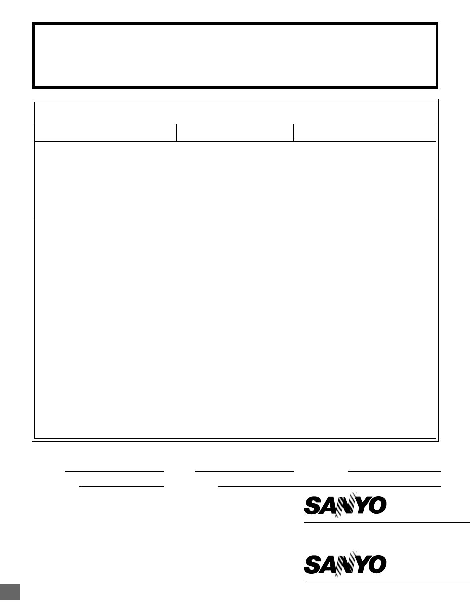 Limited warranty, Labor 1 year parts 1 year carry-in only | Sanyo DWM-2500 User Manual | Page 42 / 42