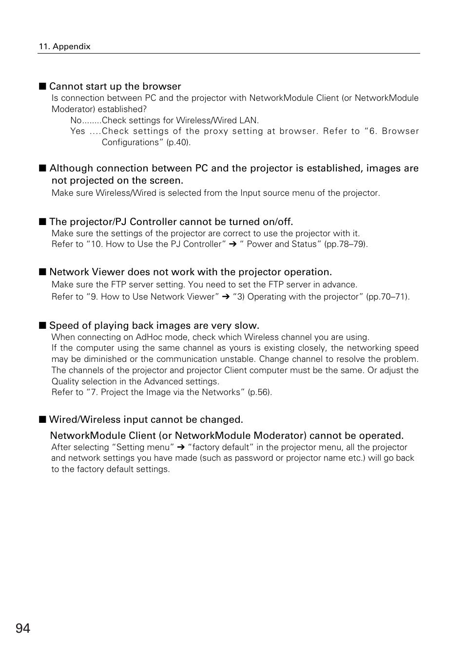 Sanyo XG-705A User Manual | Page 94 / 99