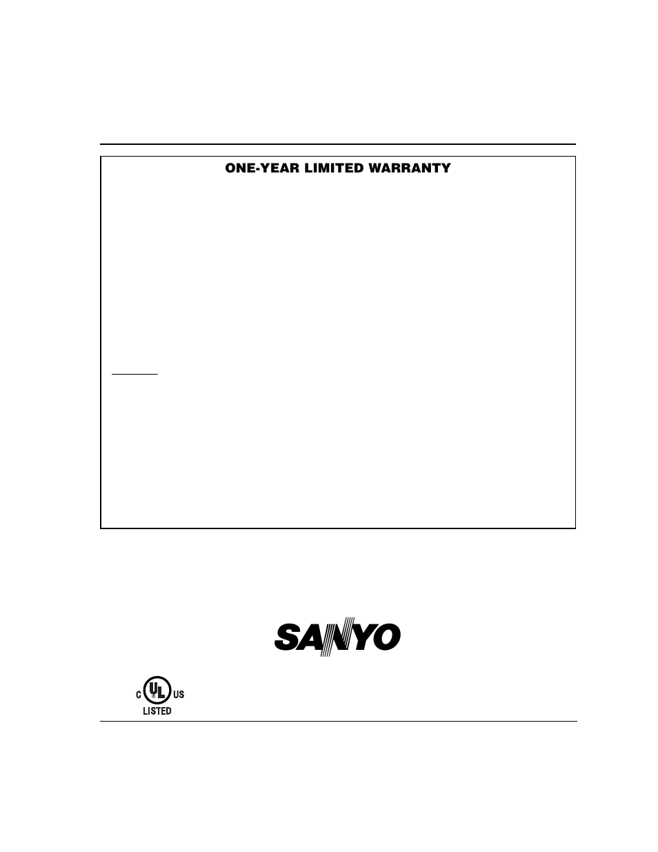 United states and canada warranty | Sanyo DS24424 User Manual | Page 18 / 52