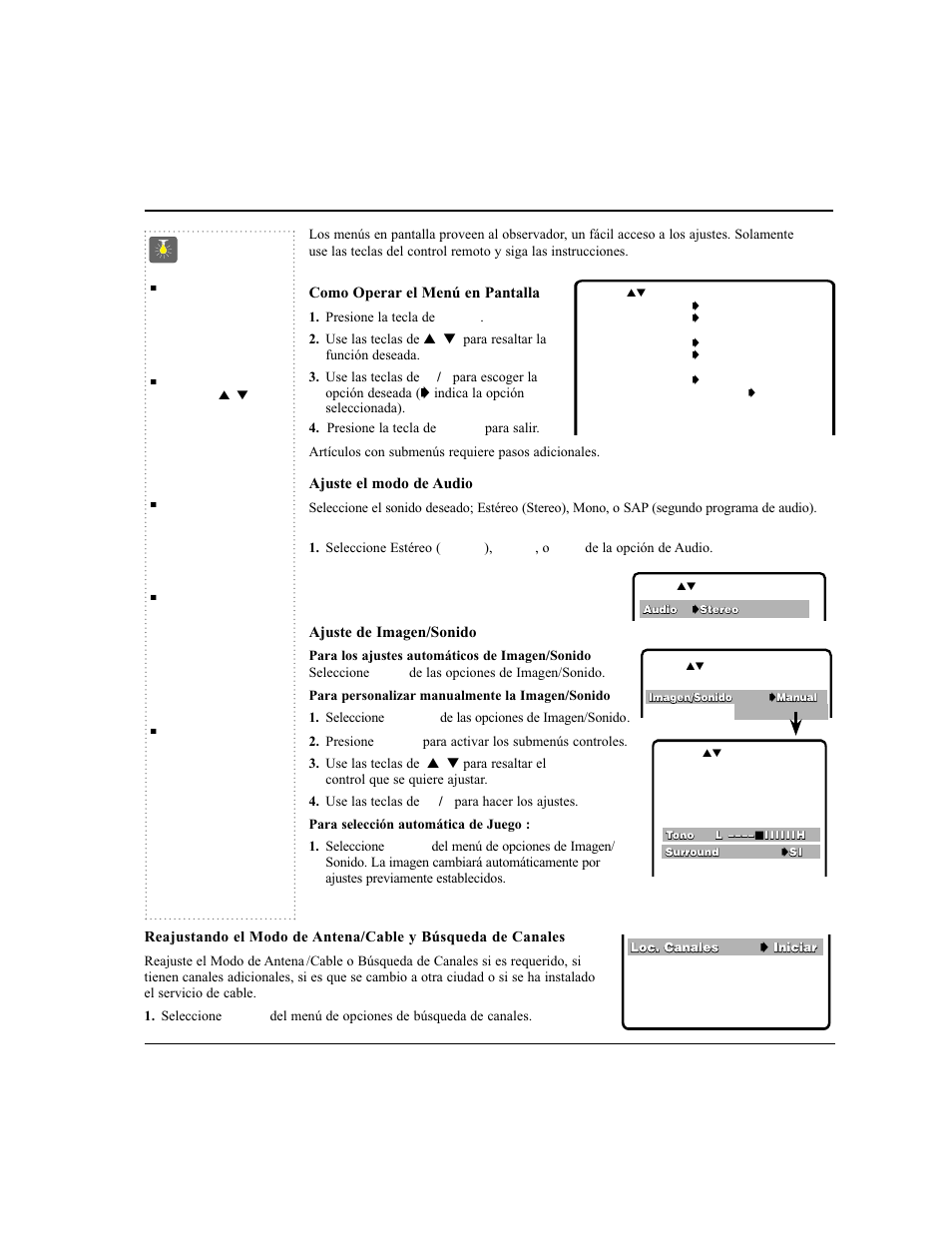 Ajustes del tv, Consejos rápidos | Sanyo DS24424 User Manual | Page 30 / 52