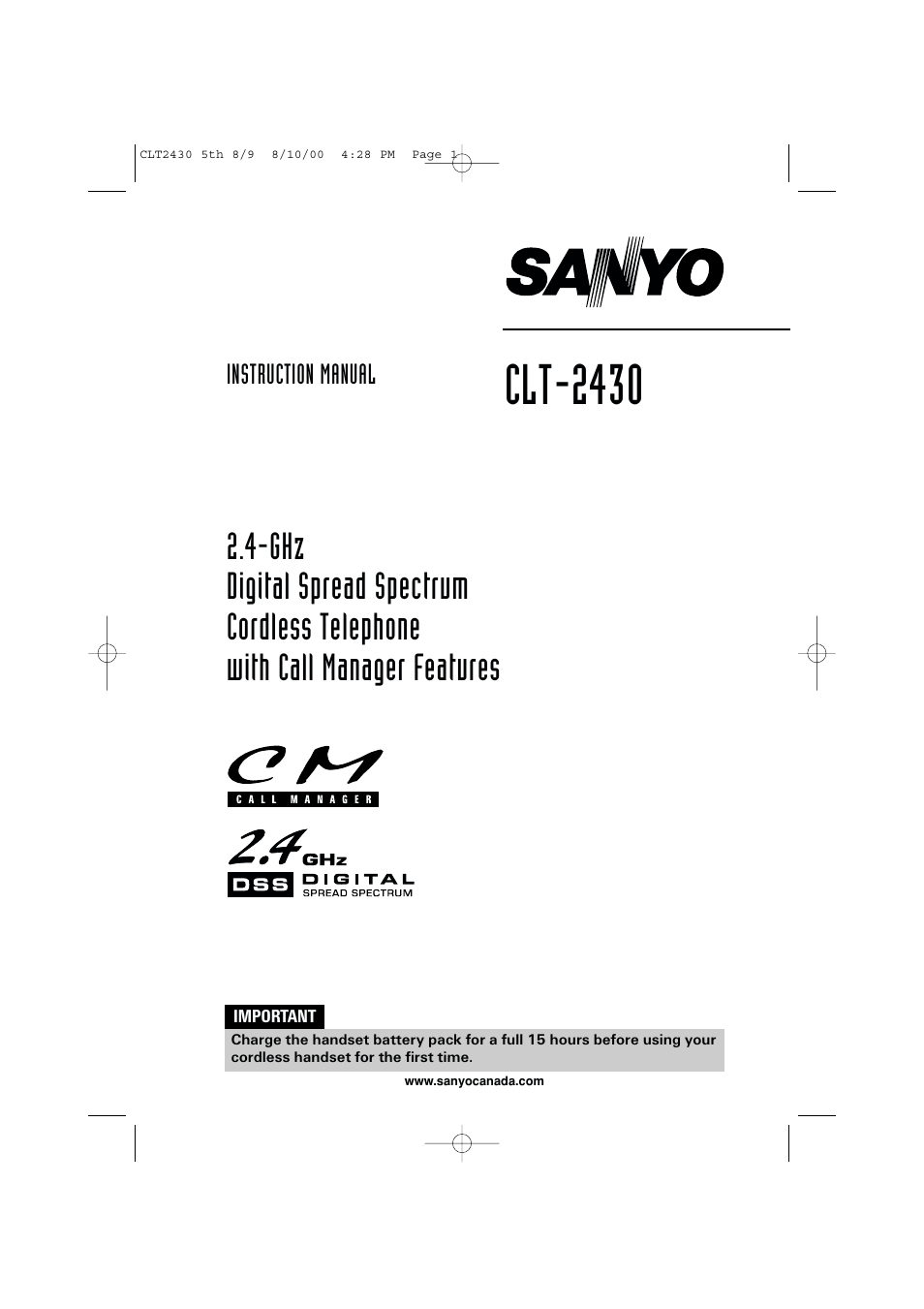 Sanyo LC-2430 User Manual | 60 pages