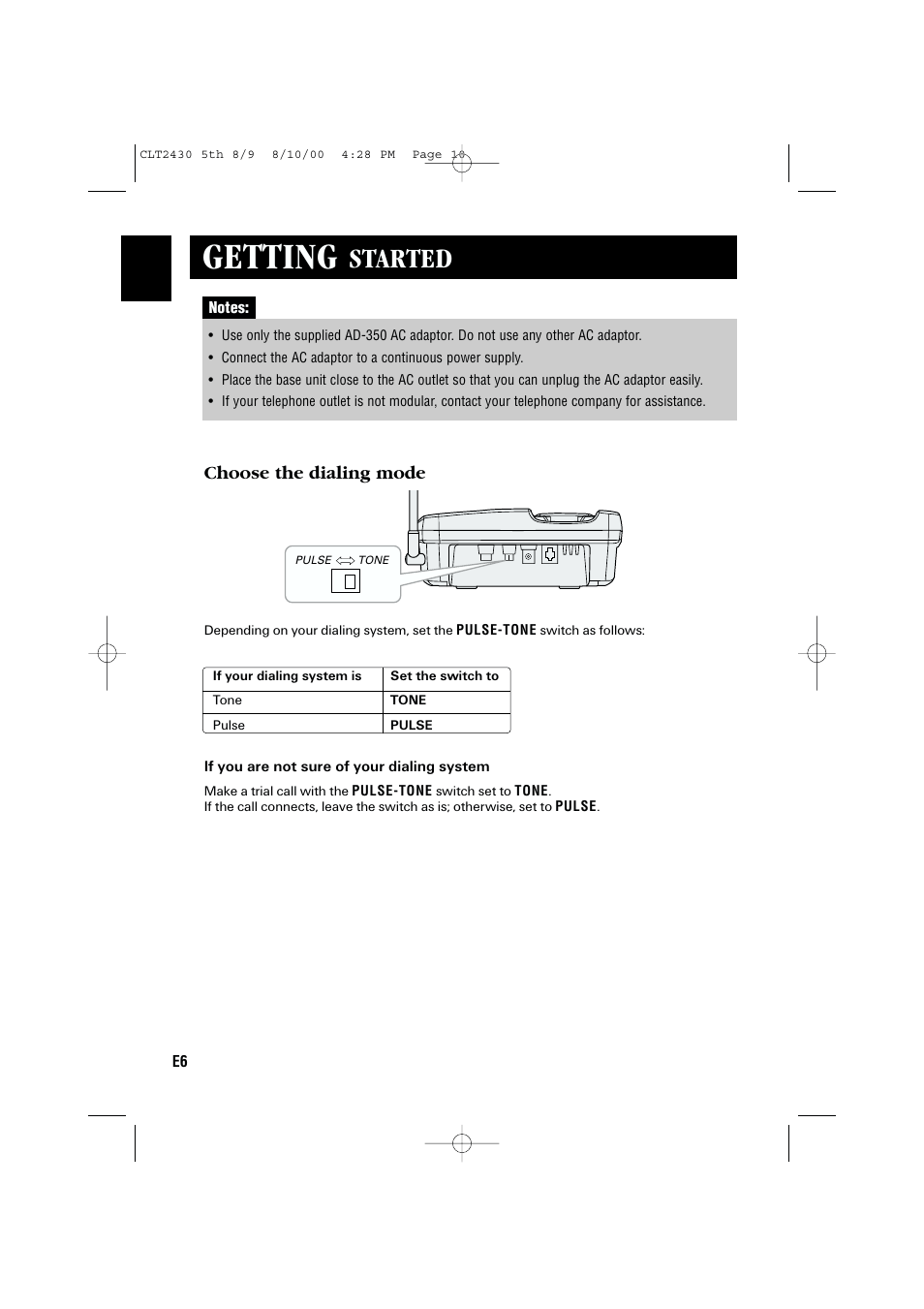 Getting, Started | Sanyo LC-2430 User Manual | Page 10 / 60