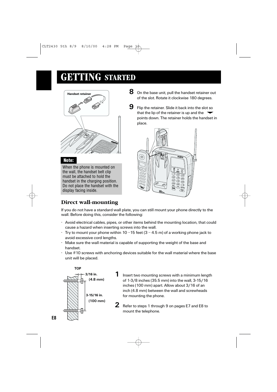 Getting, Started | Sanyo LC-2430 User Manual | Page 12 / 60