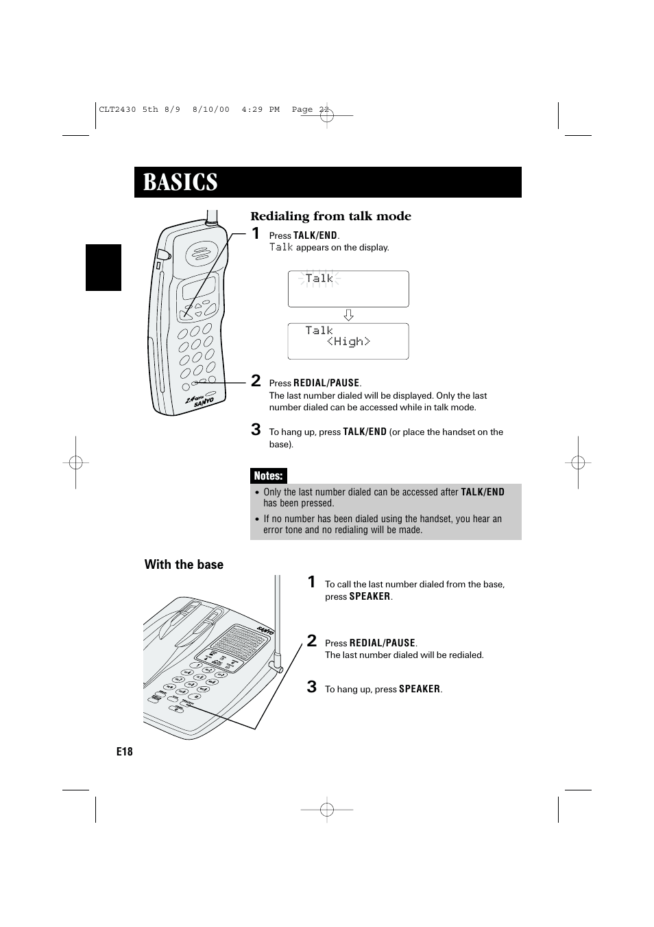 Basics | Sanyo LC-2430 User Manual | Page 22 / 60