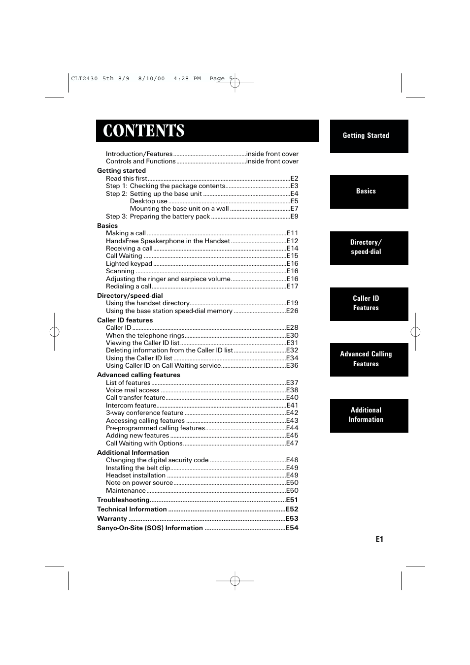 Sanyo LC-2430 User Manual | Page 5 / 60