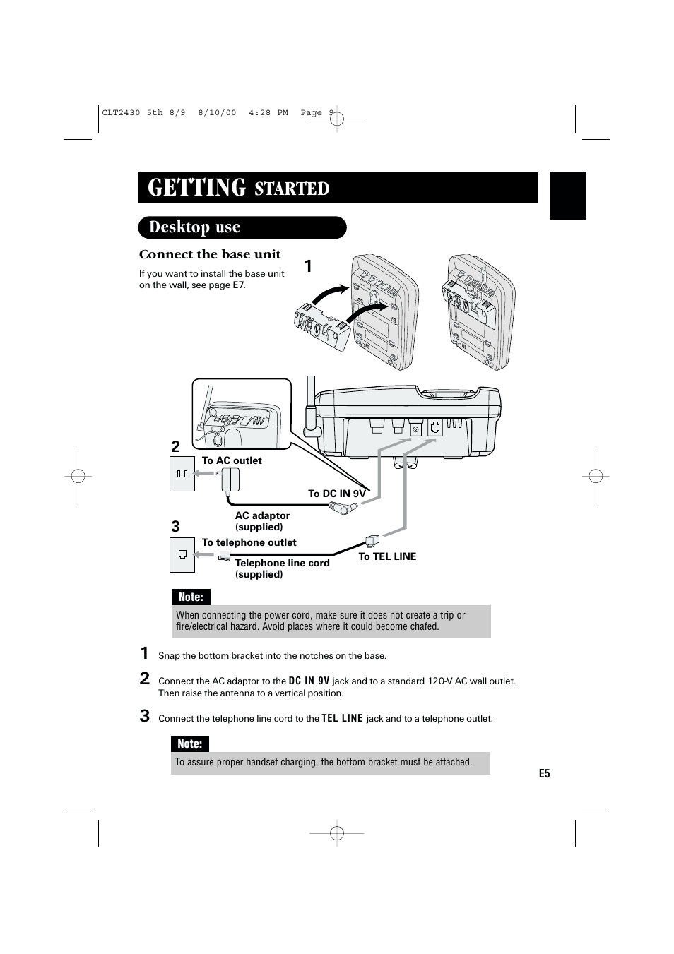 Getting, Started, Desktop use | Sanyo LC-2430 User Manual | Page 9 / 60
