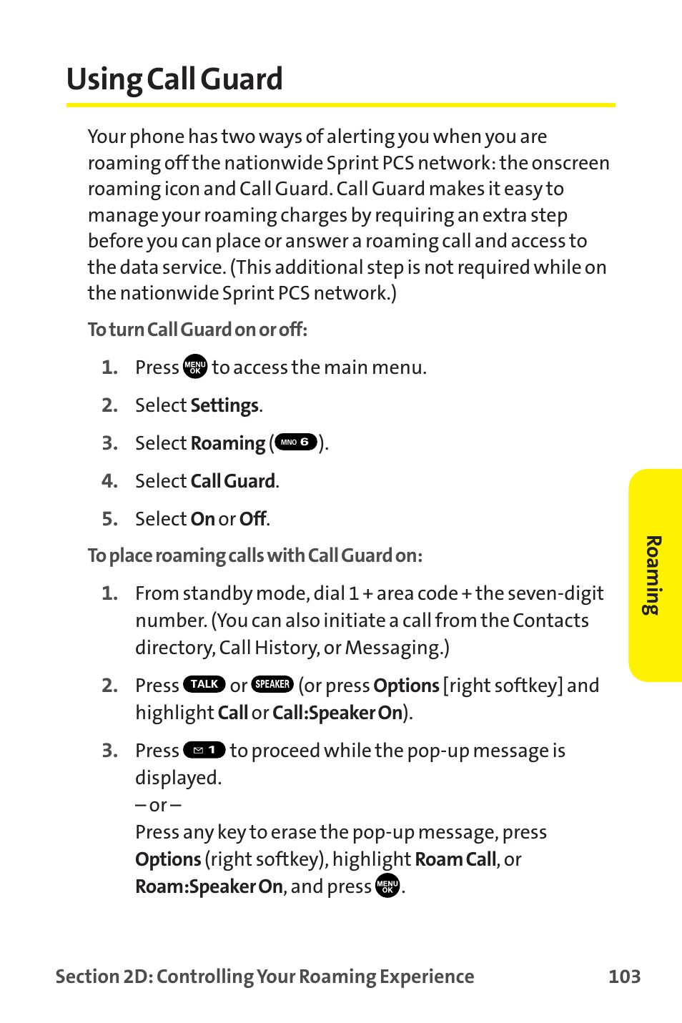 Using call guard | Sanyo MM-9000 User Manual | Page 113 / 367