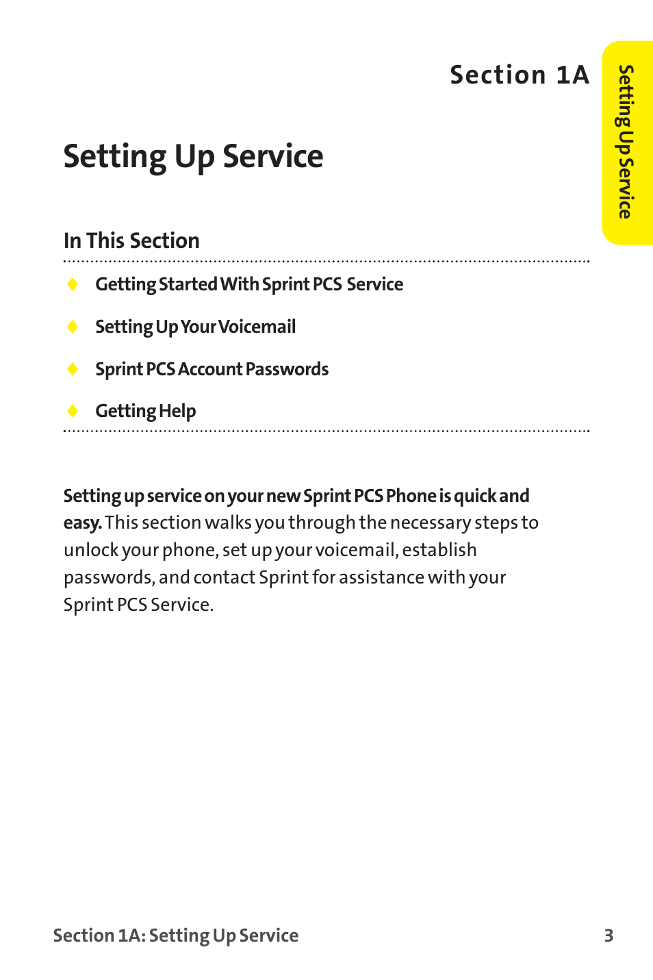 Setting up service, 1a. setting up service | Sanyo MM-9000 User Manual | Page 13 / 367