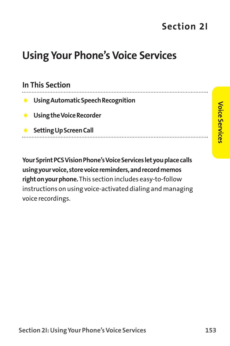 Using your phone’s voice services, 2i. using your phone’s voice services | Sanyo MM-9000 User Manual | Page 163 / 367