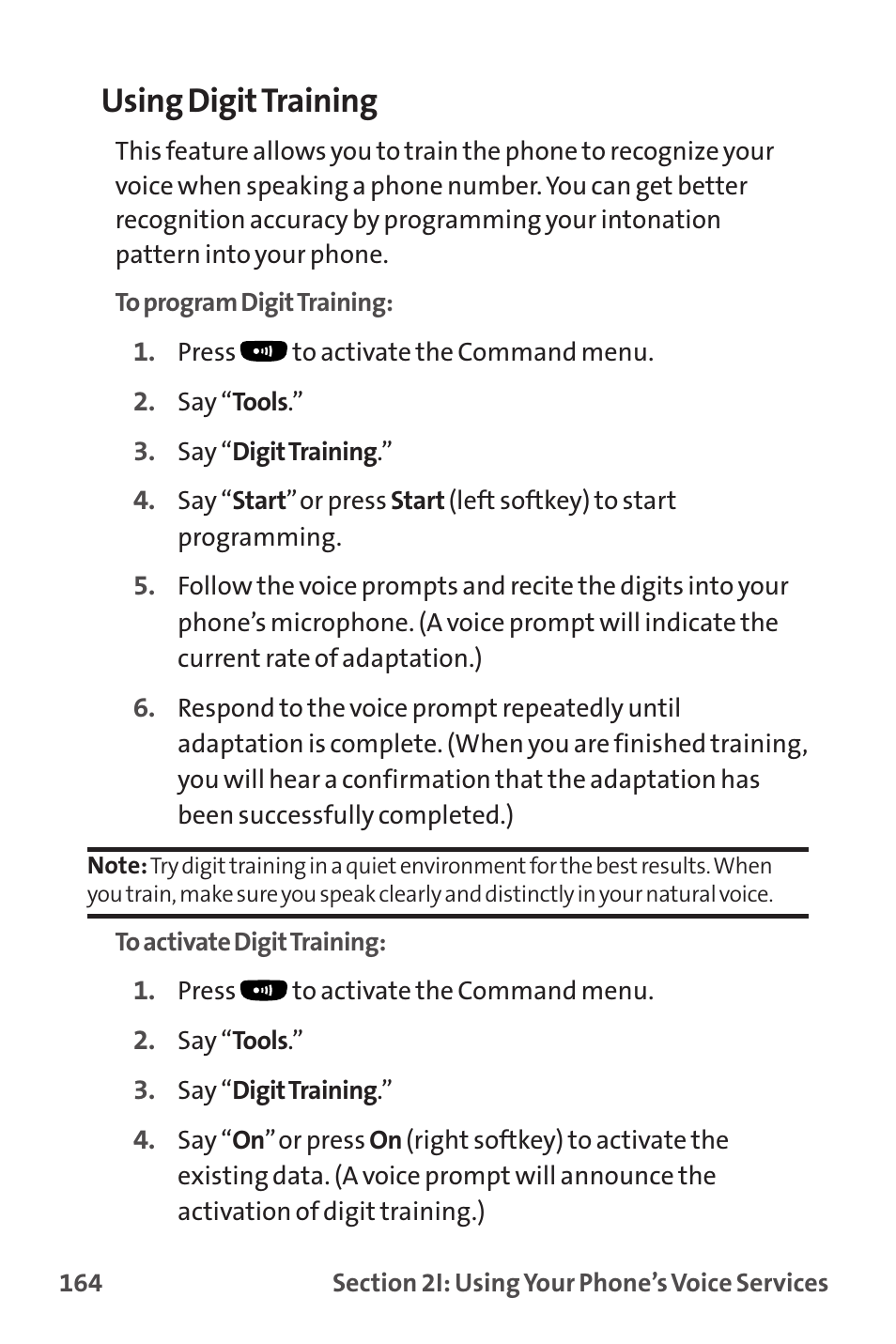 Using digit training | Sanyo MM-9000 User Manual | Page 174 / 367