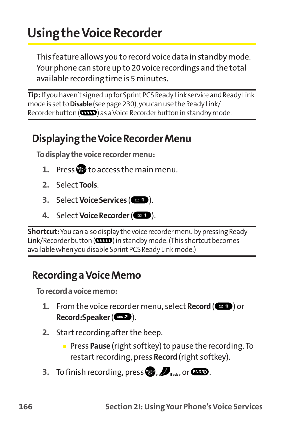 Using the voice recorder, Displaying the voice recorder menu | Sanyo MM-9000 User Manual | Page 176 / 367