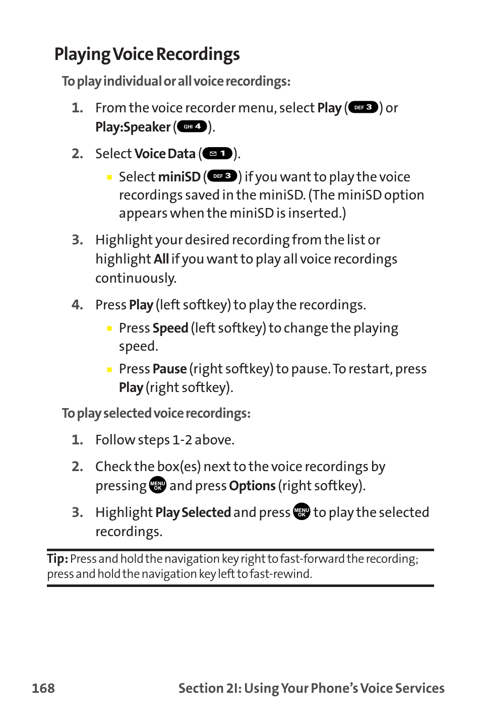 Playing voice recordings | Sanyo MM-9000 User Manual | Page 178 / 367